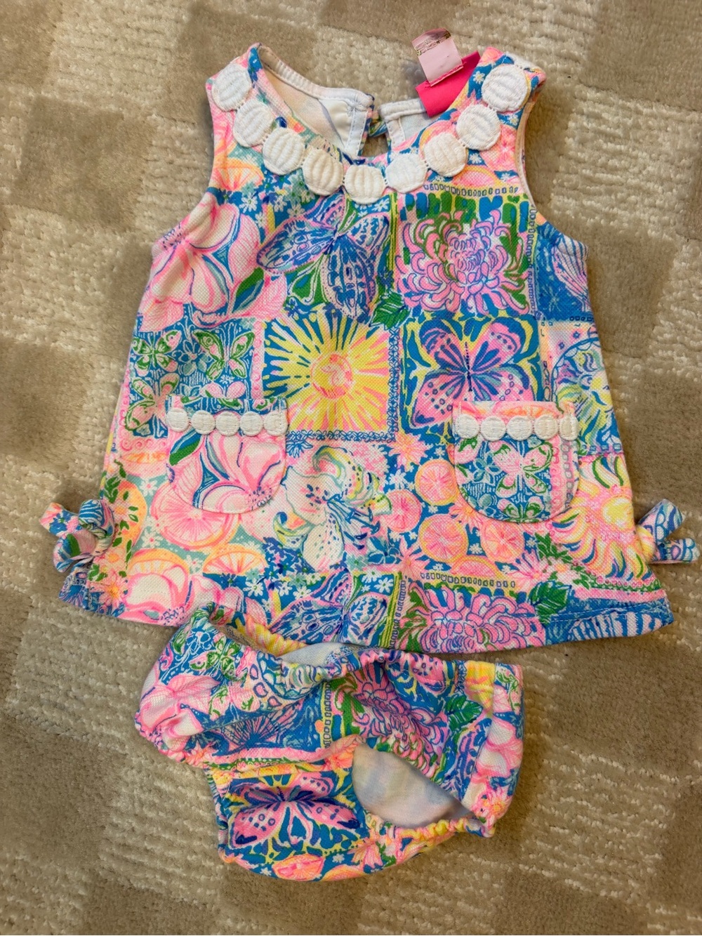 Lilly Pulitzer Pink & Blue Floral Dress with Bloomers